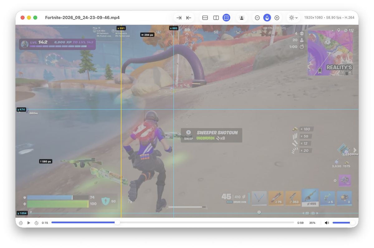 The video faded to partial opacity